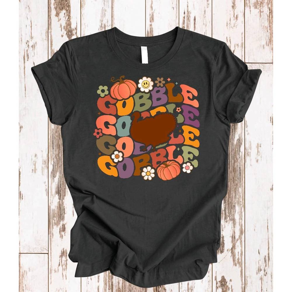 NEW SOUTHERN SWANK women's gobble gobble gobble turkey graphic tee in dark grey